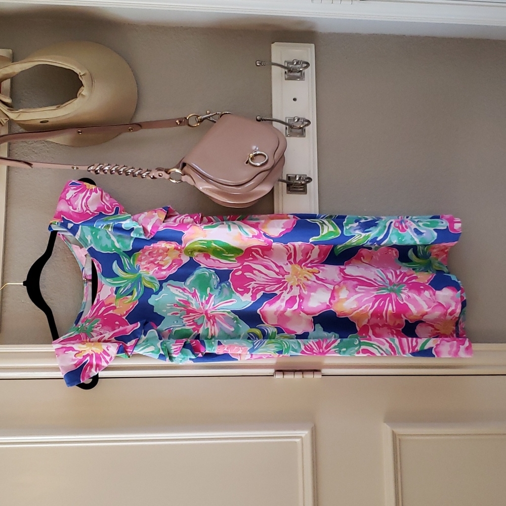 Rayon lily Pulitzer beach house blooms  summer dress